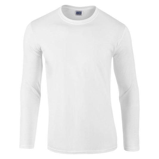 White - Front - Gildan Unisex Adult Long-Sleeved T-Shirt