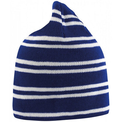 Royal Blue-White - Front - Result Unisex Adult Team Reversible Beanie