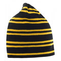 Black-Gold - Front - Result Unisex Adult Team Reversible Beanie