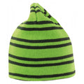 Lime-Grey - Front - Result Unisex Adult Team Reversible Beanie