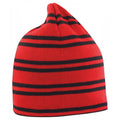 Red-Black - Front - Result Unisex Adult Team Reversible Beanie