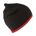Black-Red - Front - Result Unisex Adult Reversible Fashion Beanie