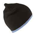 Black-Sky Blue - Front - Result Unisex Adult Reversible Fashion Beanie