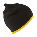 Black-Yellow - Front - Result Unisex Adult Reversible Fashion Beanie