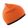 Bright Orange-Black - Front - Result Unisex Adult Reversible Fashion Beanie