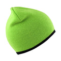Lime-Black - Front - Result Unisex Adult Reversible Fashion Beanie
