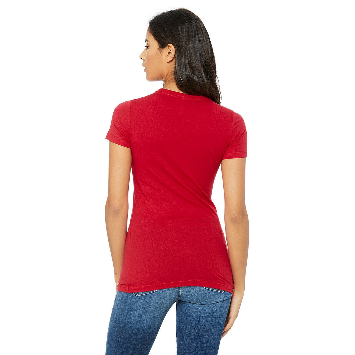 Red - Back - Bella + Canvas Womens-Ladies The Favourite T-Shirt