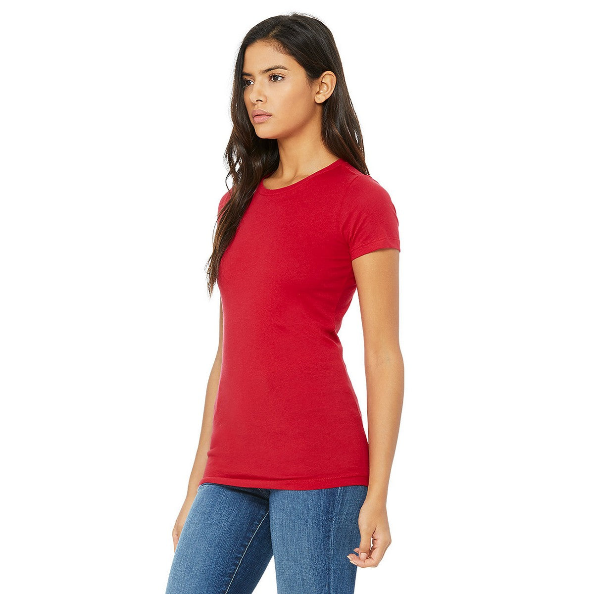 Red - Side - Bella + Canvas Womens-Ladies The Favourite T-Shirt