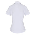 White - Back - Premier Womens-Ladies Stretch Short-Sleeved Formal Shirt