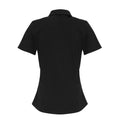 Black - Back - Premier Womens-Ladies Stretch Short-Sleeved Formal Shirt