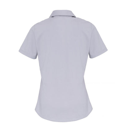 Silver - Back - Premier Womens-Ladies Stretch Short-Sleeved Formal Shirt