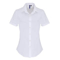 White - Front - Premier Womens-Ladies Stretch Short-Sleeved Formal Shirt