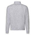 Heather Grey - Back - Fruit Of The Loom Mens Premium Zip Neck Heather Sweatshirt