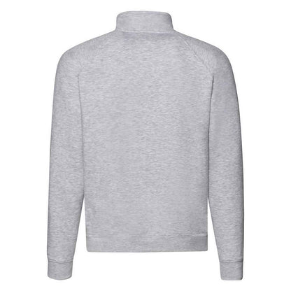 Heather Grey - Back - Fruit Of The Loom Mens Premium Zip Neck Heather Sweatshirt
