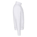 White - Side - Fruit Of The Loom Mens Premium Zip Neck Heather Sweatshirt