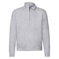 Heather Grey - Front - Fruit Of The Loom Mens Premium Zip Neck Heather Sweatshirt