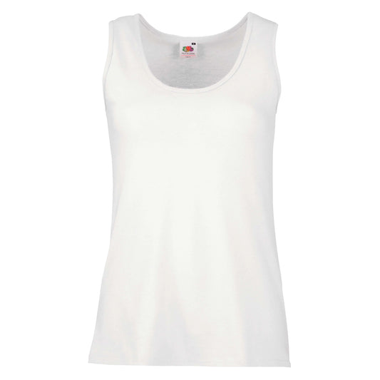 White - Front - Fruit of the Loom Womens-Ladies Value Lady Fit Vest Top