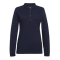 Navy - Front - Brook Taverner Womens-Ladies Anna Long-Sleeved Polo Shirt