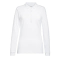 White - Front - Brook Taverner Womens-Ladies Anna Long-Sleeved Polo Shirt