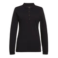 Black - Front - Brook Taverner Womens-Ladies Anna Long-Sleeved Polo Shirt