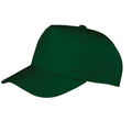 Bottle Green - Front - Result Headwear Childrens-Kids Boston 5 Panel Baseball Cap