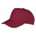 Burgundy - Front - Result Headwear Childrens-Kids Boston 5 Panel Baseball Cap