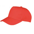 Red - Front - Result Headwear Childrens-Kids Boston 5 Panel Baseball Cap