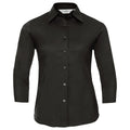 Black - Front - Russell Collection Womens-Ladies Easy-Care Fitted 3-4 Sleeve Formal Shirt