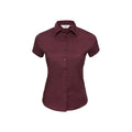 Port - Front - Russell Collection Womens-Ladies Easy-Care Fitted Short-Sleeved Shirt