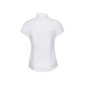 White - Back - Russell Collection Womens-Ladies Easy-Care Fitted Short-Sleeved Shirt