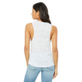 White Marble - Back - Bella + Canvas Womens-Ladies Muscle Flow Scoop Neck Tank Top