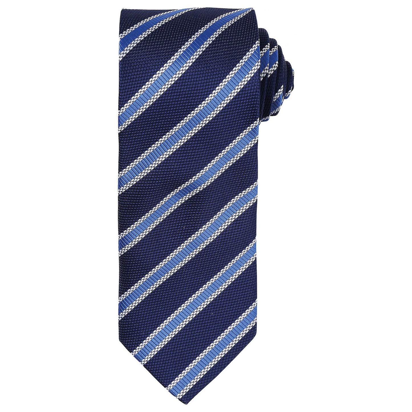 Navy-Royal Blue - Front - Premier Mens Stripe Waffle Tie
