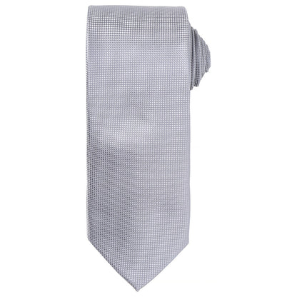 Silver - Front - Premier Unisex Adult Micro Waffle Tie