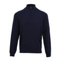 Navy - Front - Premier Mens Zip Neck Sweatshirt