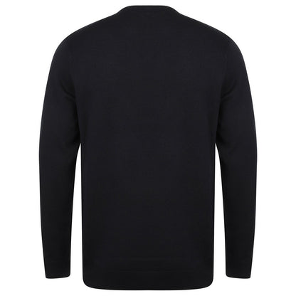 Navy - Back - Henbury Mens Cotton Acrylic Crew Neck Sweatshirt