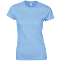 Light Blue - Front - Gildan Womens-Ladies Softstyle Plain Ringspun Cotton Fitted T-Shirt