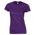 Purple - Front - Gildan Womens-Ladies Softstyle Plain Ringspun Cotton Fitted T-Shirt