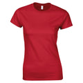 Red - Front - Gildan Womens-Ladies Softstyle Plain Ringspun Cotton Fitted T-Shirt