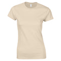 Sand - Front - Gildan Womens-Ladies Softstyle Plain Ringspun Cotton Fitted T-Shirt