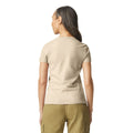 Sand - Back - Gildan Womens-Ladies Softstyle Plain Ringspun Cotton Fitted T-Shirt