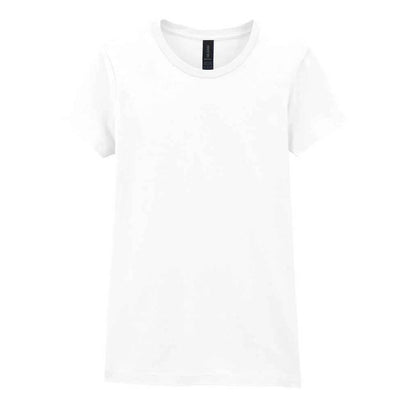 White - Front - Gildan Womens-Ladies Softstyle Plain Ringspun Cotton Fitted T-Shirt