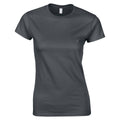 Charcoal - Front - Gildan Womens-Ladies Softstyle Plain Ringspun Cotton Fitted T-Shirt