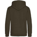 Olive Green - Back - Awdis Childrens-Kids Heather Hoodie