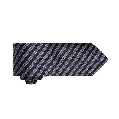 Black-Dark Grey - Back - Premier Unisex Adult Double Stripe Tie