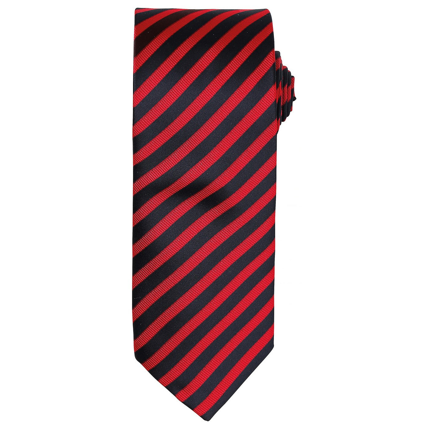 Red-Black - Front - Premier Unisex Adult Double Stripe Tie