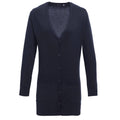 Navy - Front - Premier Womens-Ladies Longline V Neck Cardigan