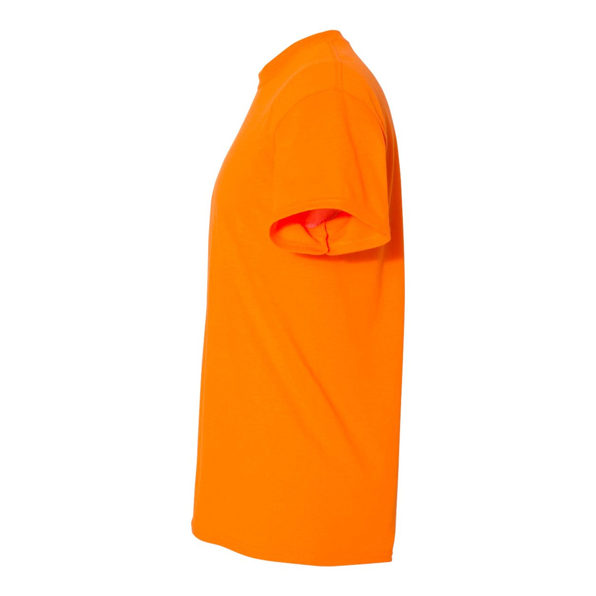 Safety Orange - Side - Gildan Unisex Adult Plain DryBlend T-Shirt