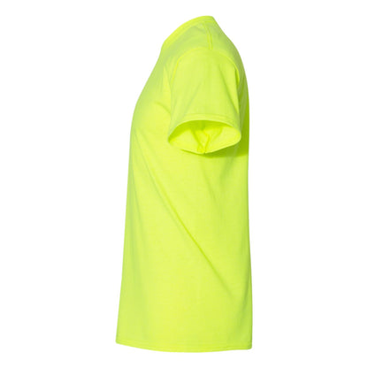 Safety Green - Side - Gildan Unisex Adult Plain DryBlend T-Shirt