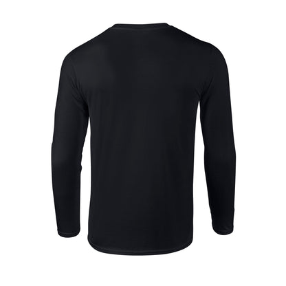 Black - Back - Gildan Unisex Adult Softstyle Plain Long-Sleeved T-Shirt
