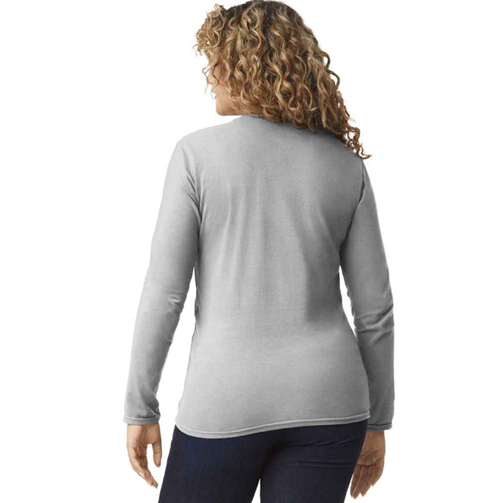 Sport Grey - Back - Gildan Unisex Adult Softstyle Plain Long-Sleeved T-Shirt